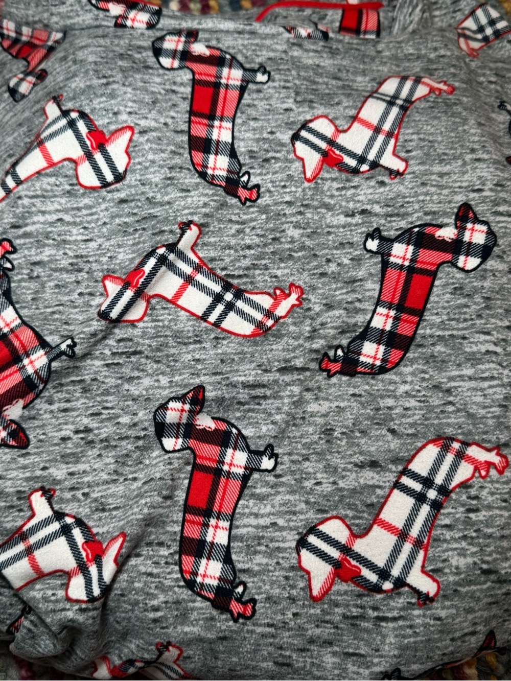 ▪️♥️🐶 ASOS Chelsea Peers Grey Plaid Dachshund Doxie Dog Pajama Set 🐶♥️▪️ - Picture 6 of 6